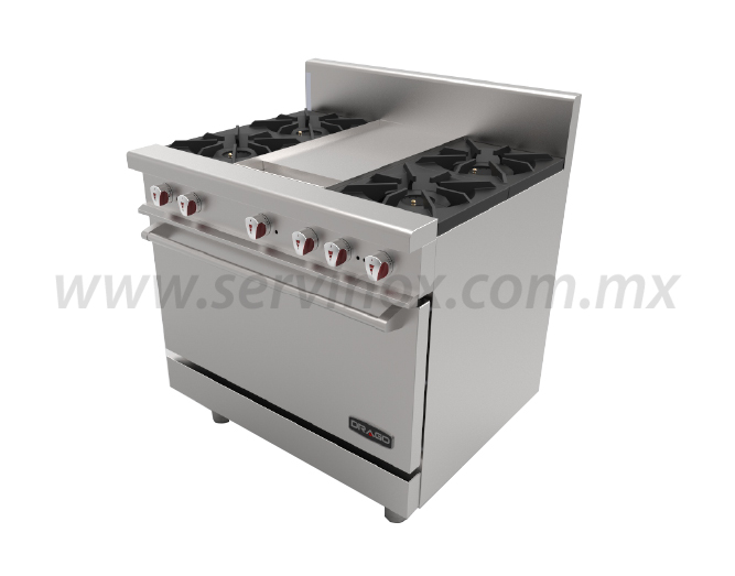 Estufa con 4 Quemadores Horno y Plancha Drago CG41P.jpg?283